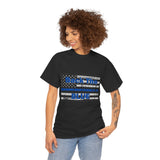 Back The Blue Distressed Flag Cotton T-Shirt