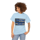 Back The Blue Distressed Flag Cotton T-Shirt