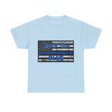 Back The Blue Distressed Flag Cotton T-Shirt