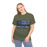 Back The Blue Distressed Flag Cotton T-Shirt