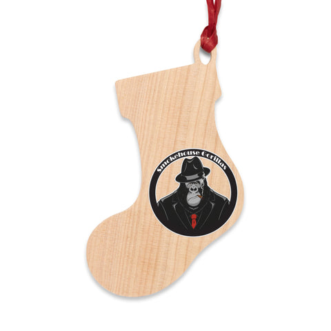 Smokehouse Gorillas Wooden Christmas Ornaments