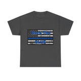 Back The Blue Distressed Flag Cotton T-Shirt