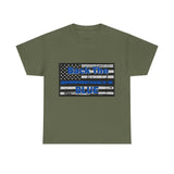 Back The Blue Distressed Flag Cotton T-Shirt