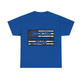 Back The Blue Distressed Flag Cotton T-Shirt