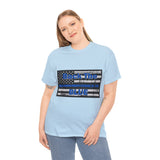 Back The Blue Distressed Flag Cotton T-Shirt