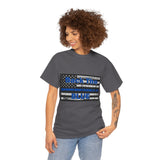 Back The Blue Distressed Flag Cotton T-Shirt