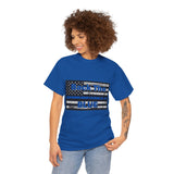 Back The Blue Distressed Flag Cotton T-Shirt