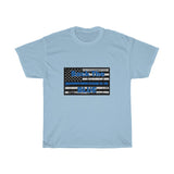 Back The Blue Distressed Flag Cotton T-Shirt
