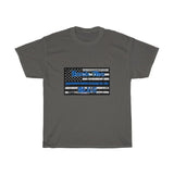 Back The Blue Distressed Flag Cotton T-Shirt